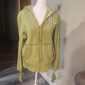 Hollister Destroyed Olive Green Women's Hoodie Jacket